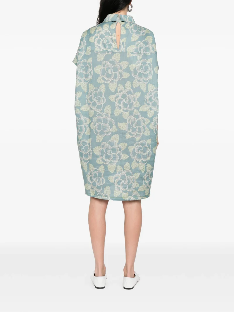 Alternative view of Rochie Marni Floral Collar albastru