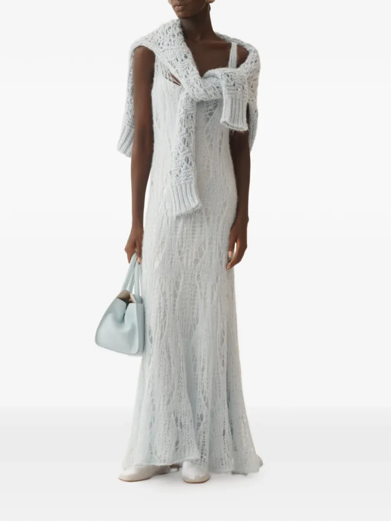 Rochie maxi Fabiana Filippi Openwork Knit albastru