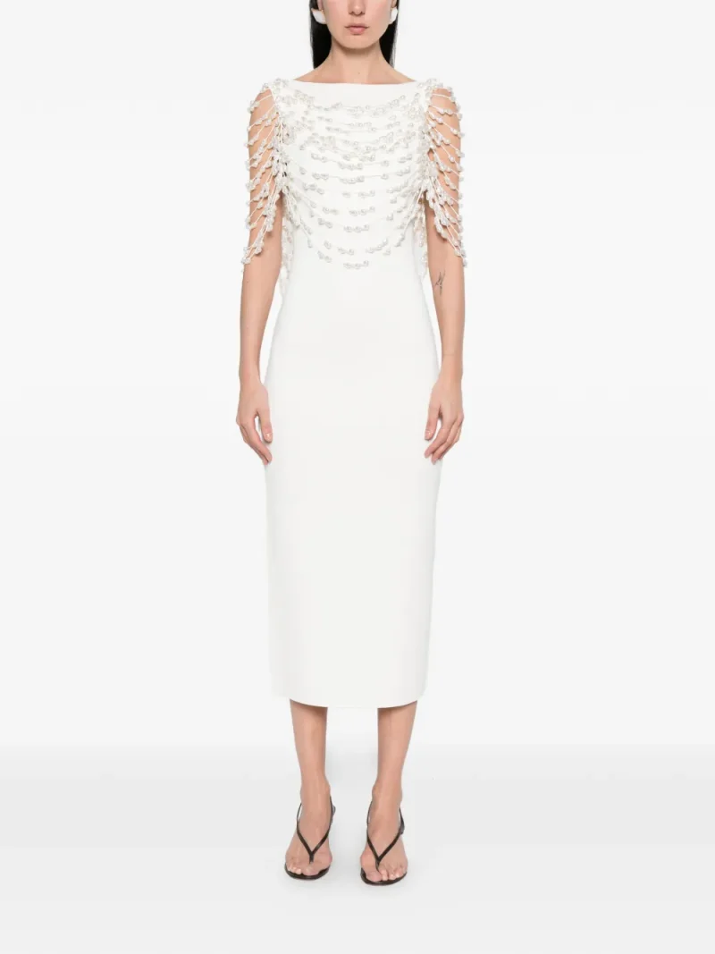 Rochie midi Cult Gaia Meri Beaded ecru