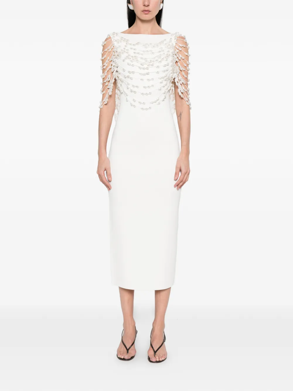Rochie midi Cult Gaia Meri Beaded ecru