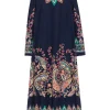 Rochie midi ETRO Paisley bleumarin