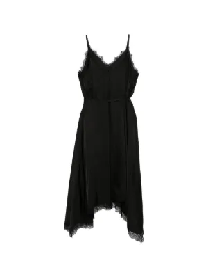 Rochie midi Juun.J Lace-Trim Slip negru