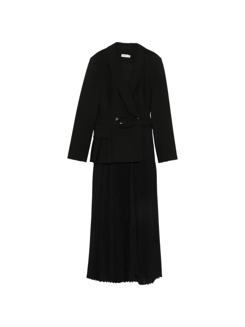 Rochie midi Simkhai Alexandra Double-Breasted Pleated negru