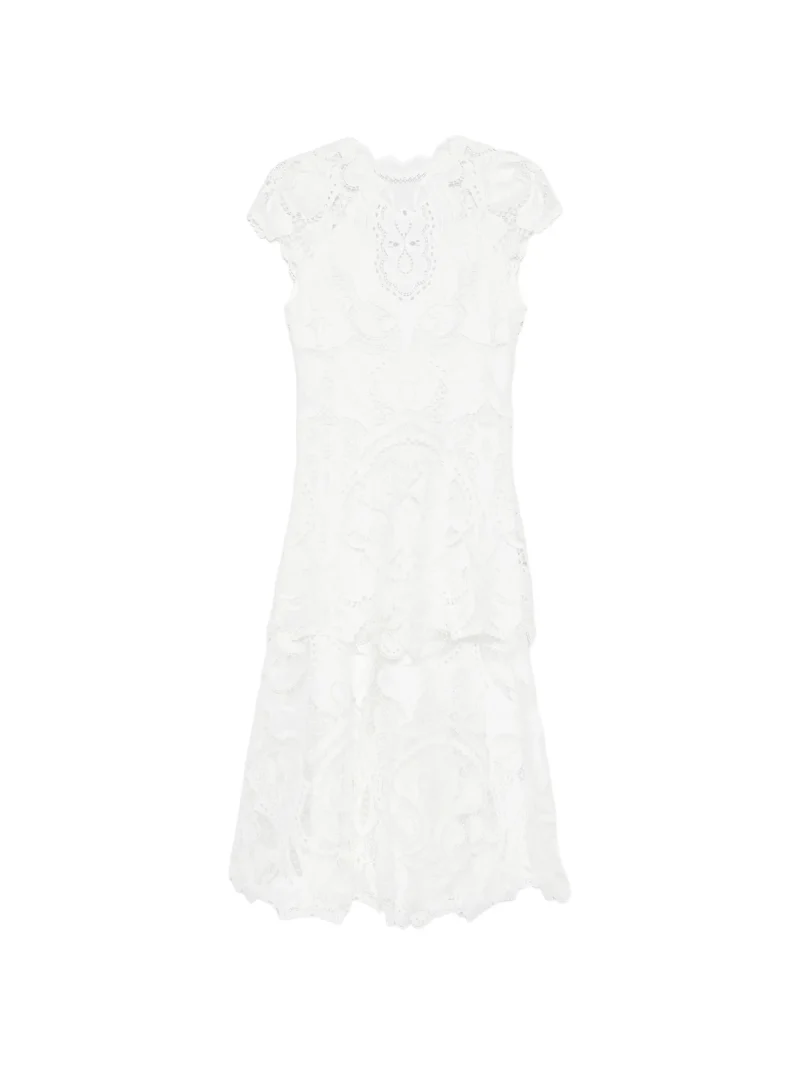 Rochie midi Simkhai Laura Lace-Detail Layered alb