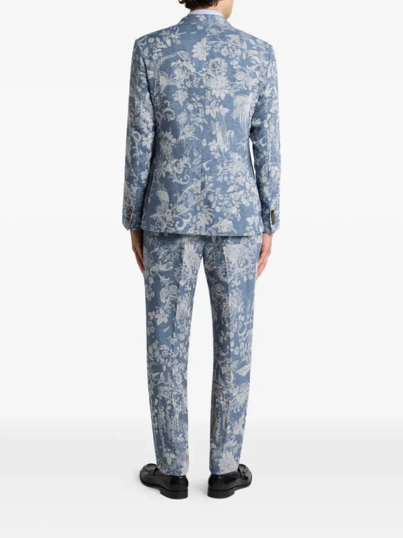 Alternative view of Sacou ETRO Jacquard Floral albastru