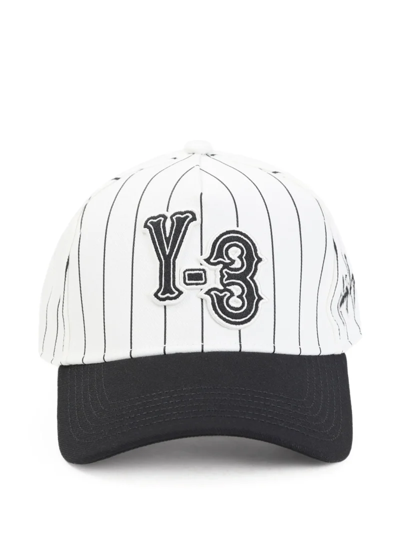 Sapca Y-3 Pinstripe Logo-Detail Baseball alb