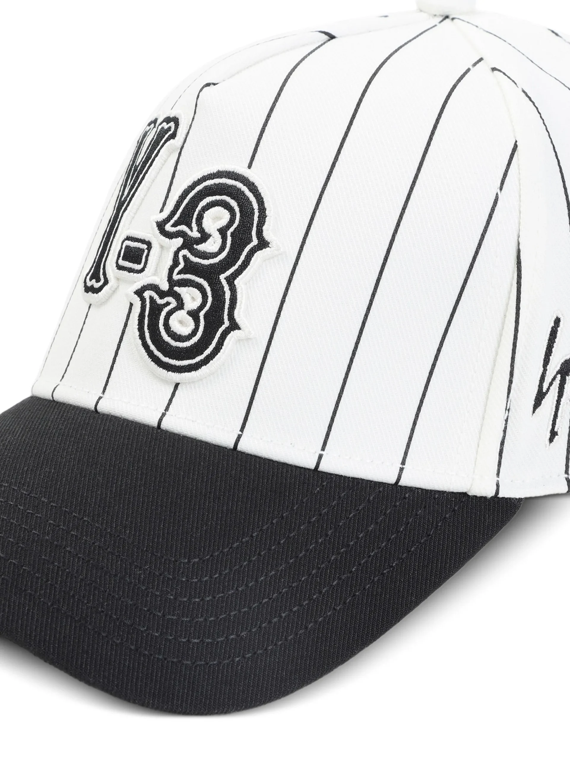 Sapca Y-3 Pinstripe Logo-Detail Baseball alb - imagine 3