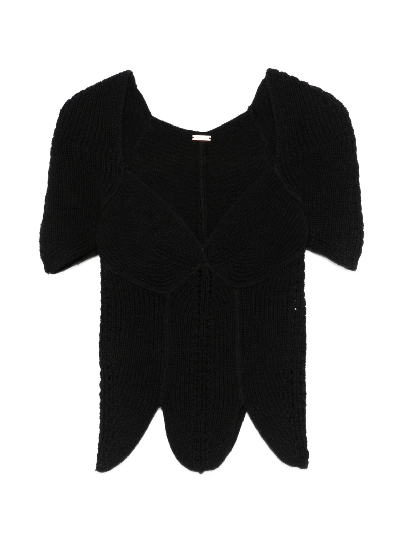 Top Cult Gaia Eliza Puff-Sleeve negru