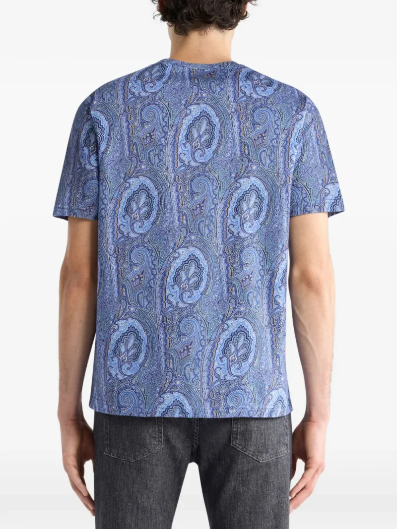 Alternative view of Tricou ETRO Floral Paisley Cotton albastru