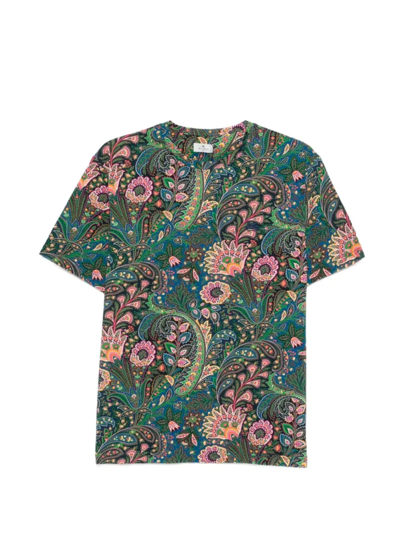 Tricou ETRO Paisley-Pattern verde