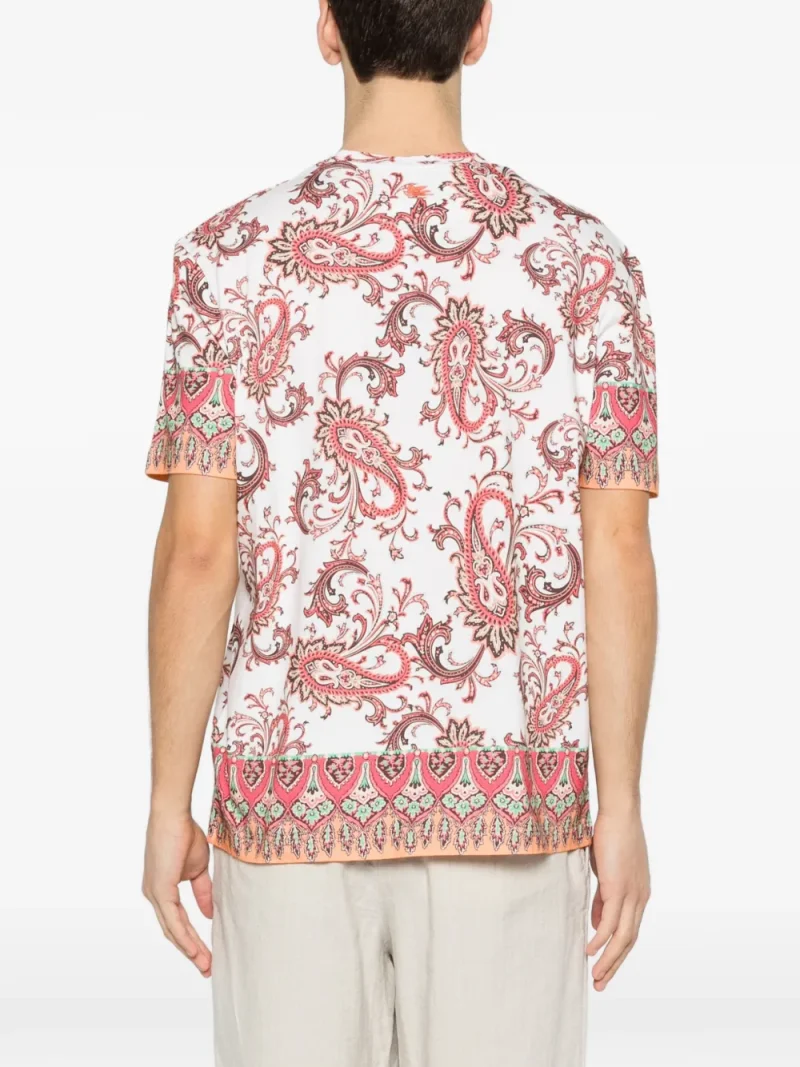 Alternative view of Tricou ETRO Paisley Trim alb