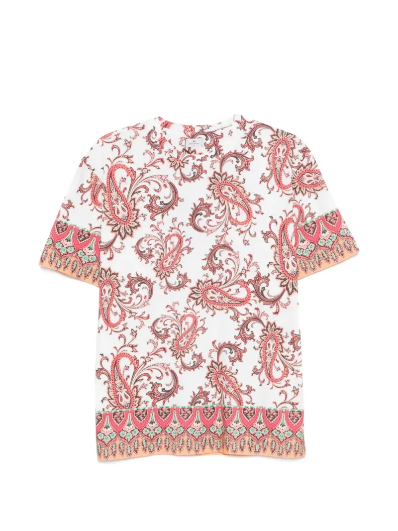 Tricou ETRO Paisley Trim alb