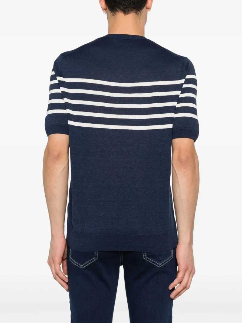 Alternative view of Tricou Gran Sasso Striped bleumarin