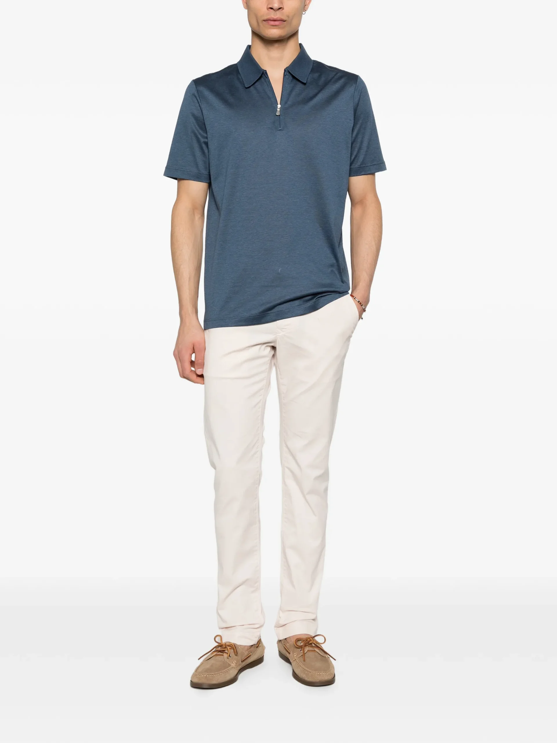 Tricou polo Gran Sasso Cotton albastru - imagine 4