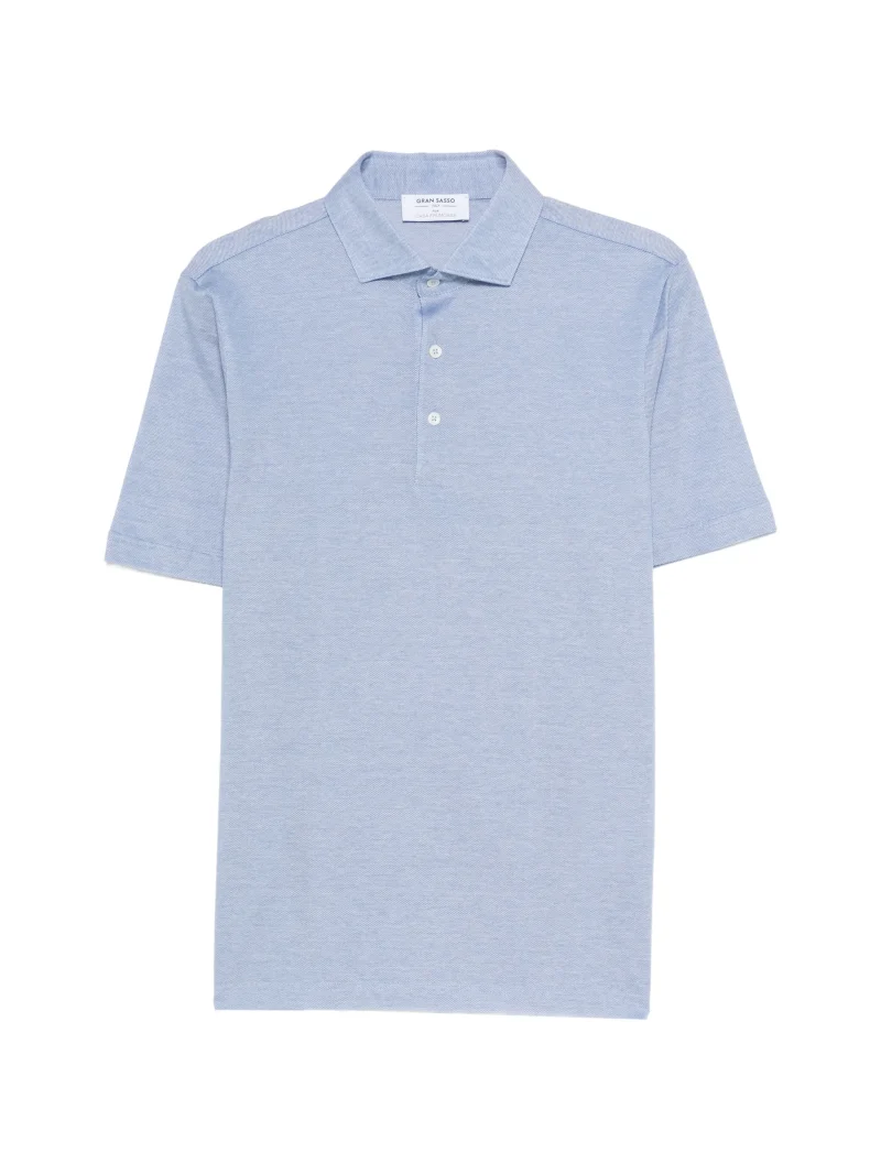Tricou polo Gran Sasso Half-Button albastru