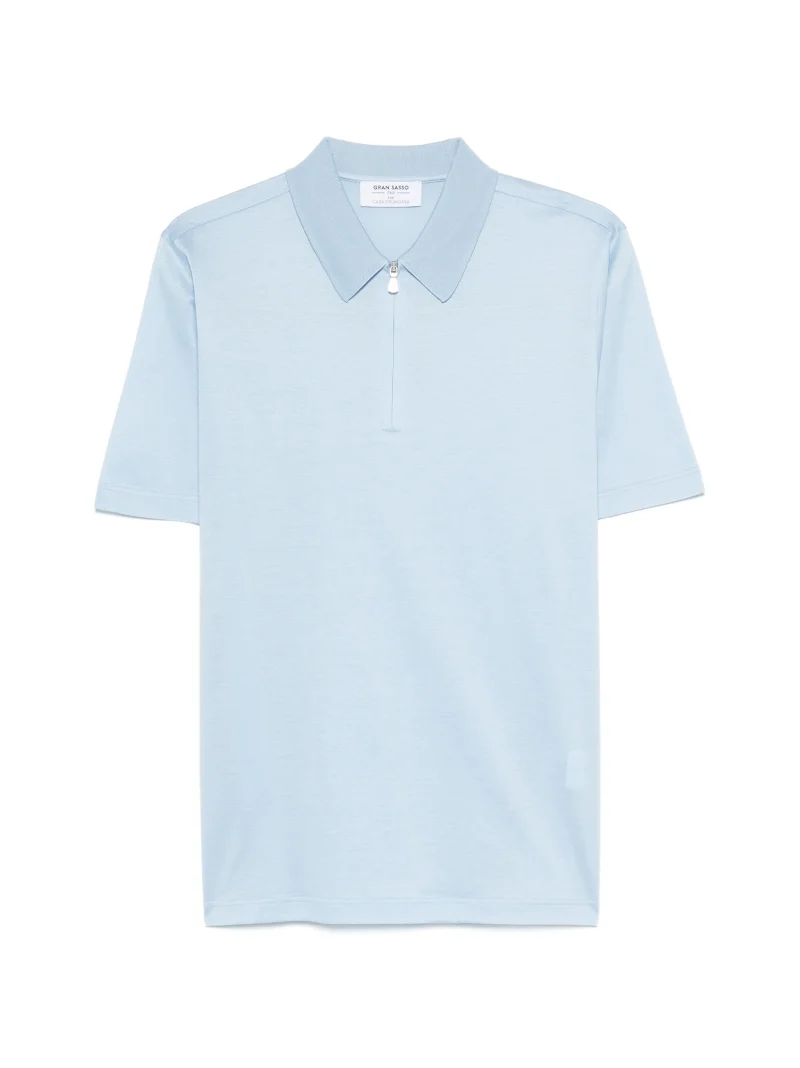 Tricou polo Gran Sasso Half Zip albastru