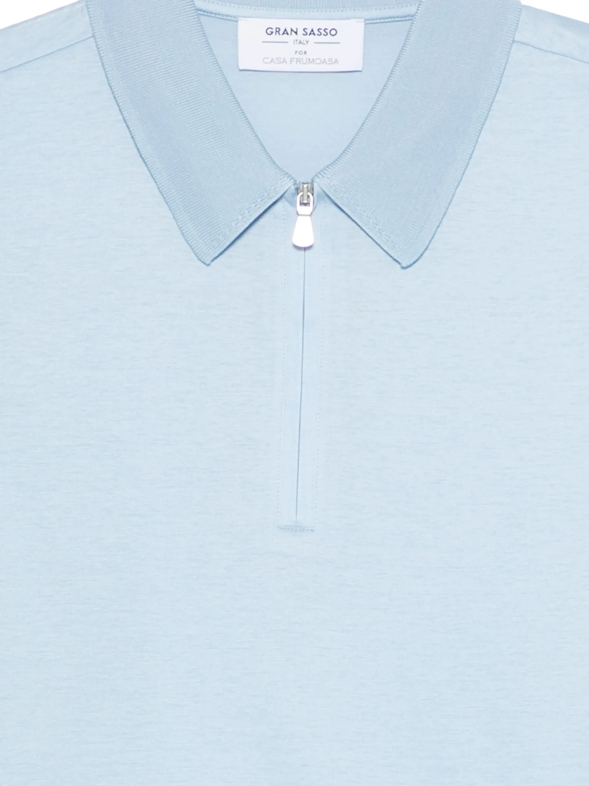 Tricou polo Gran Sasso Half Zip albastru - imagine 3