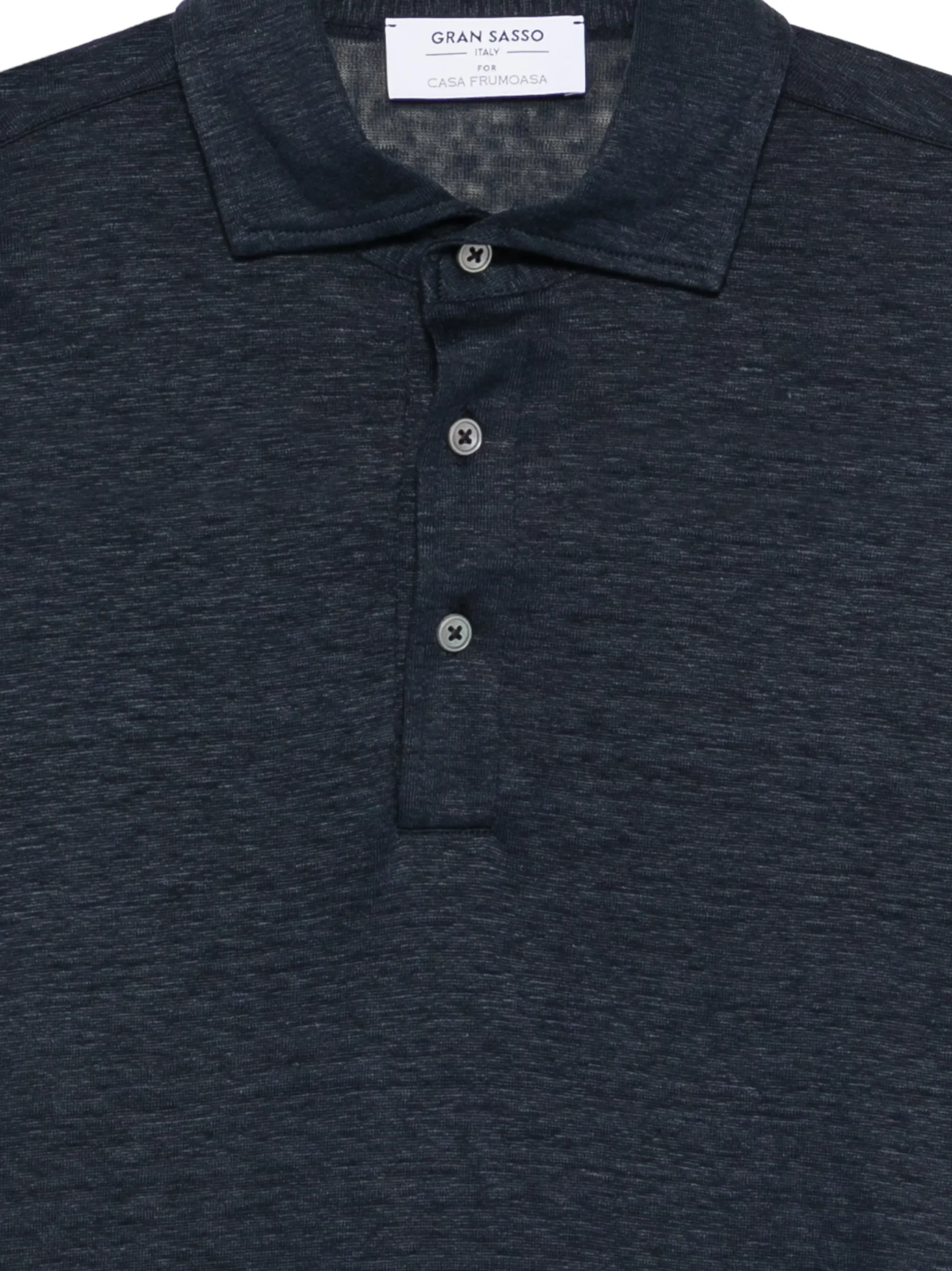 Tricou polo Gran Sasso Logo Patch bleumarin - imagine 3