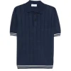 Tricou polo Gran Sasso Ribbed-Knit bleumarin