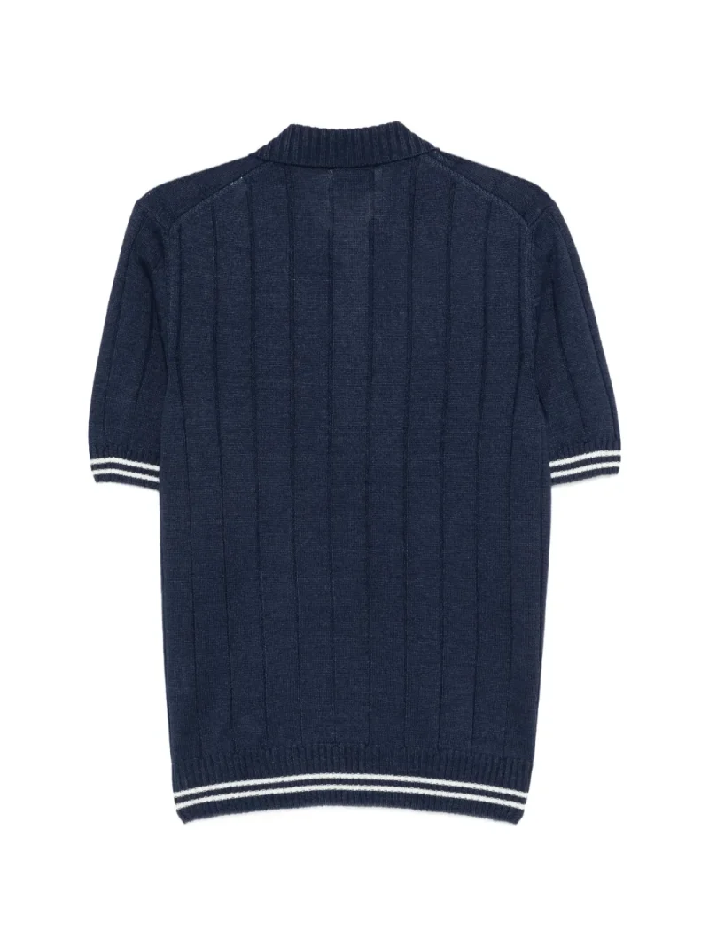 Alternative view of Tricou polo Gran Sasso Ribbed-Knit bleumarin
