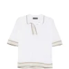 Tricou polo Lorena Antoniazzi Striped alb