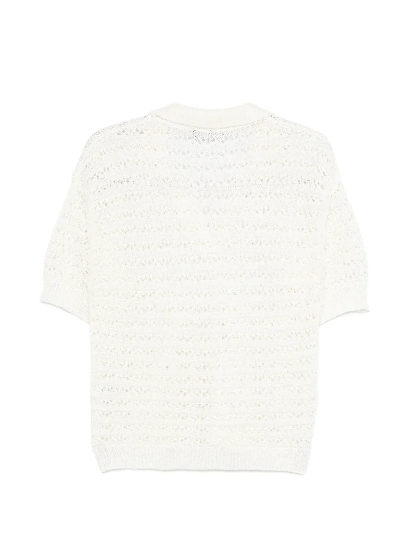 Alternative view of Tricou polo Lorena Antoniazzi V-neck ecru