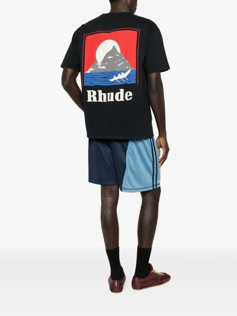 Alternative view of Tricou RHUDE logo-print negru
