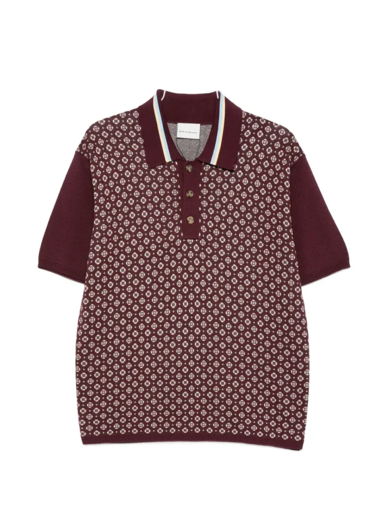 Tricou polo Drole De Monsieur Patterned visiniu
