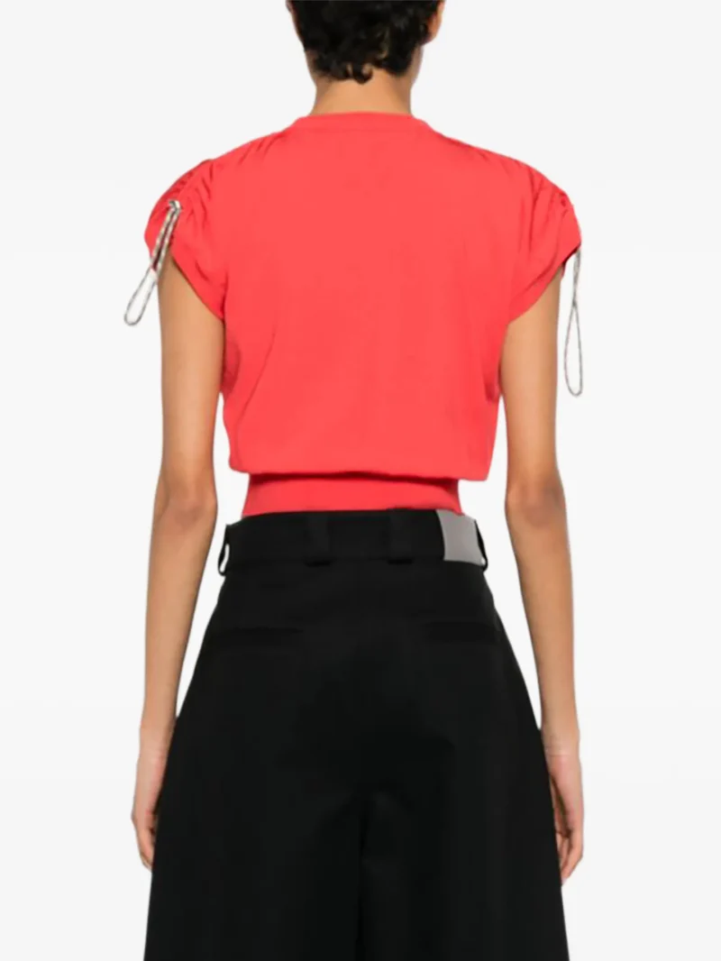 Alternative view of Top Coperni Logo-Embroidered Drawstring rosu