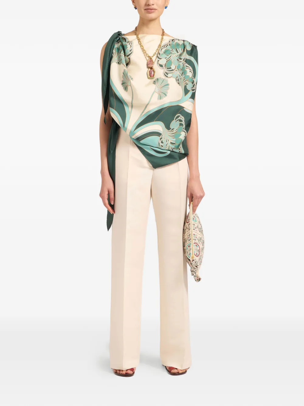 Top La DoubleJ Full-On Foulard Top verde - imagine 3