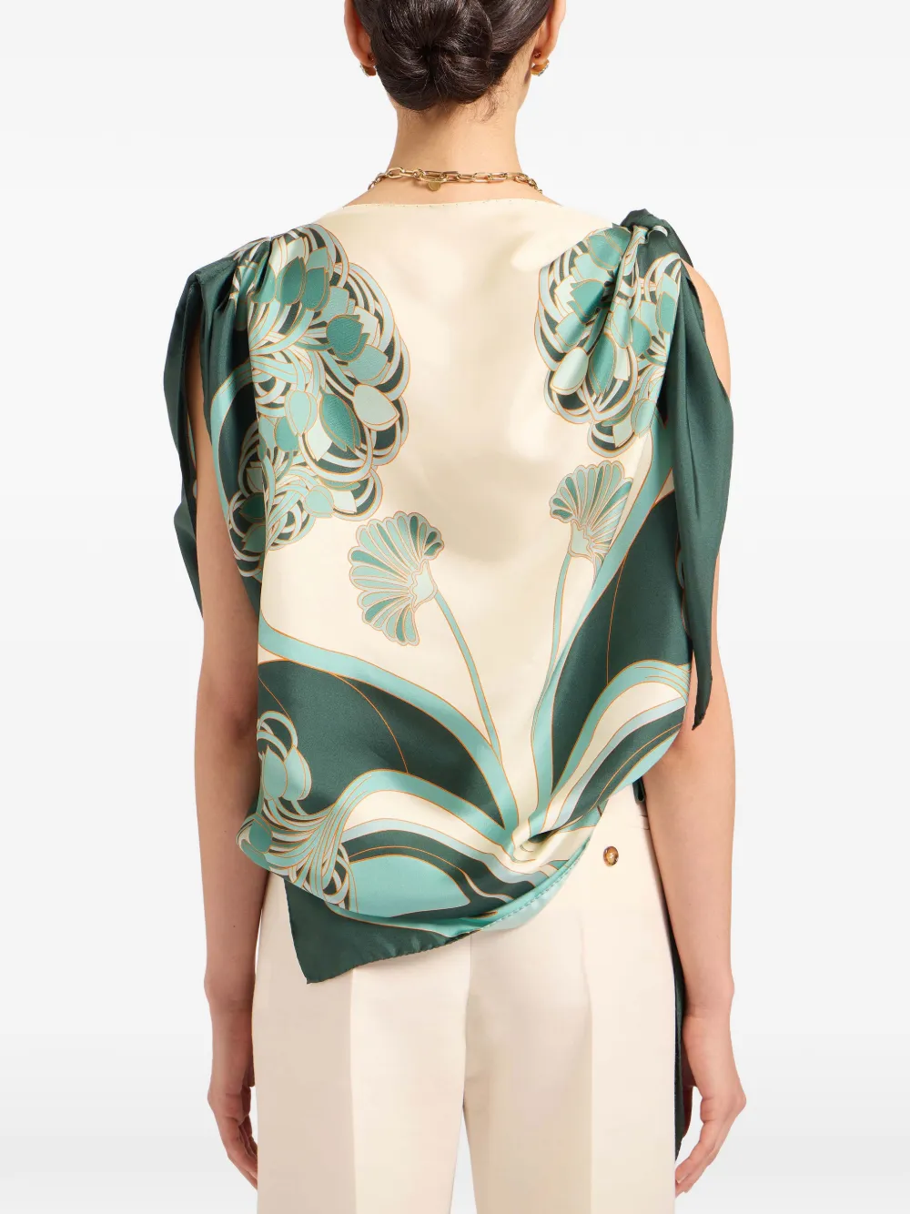 Top La DoubleJ Full-On Foulard Top verde - imagine 2