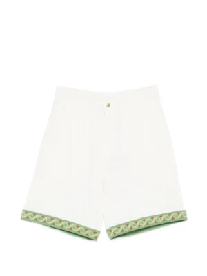 Pantaloni Drole De Monsieur Embroidered-Trim ecru