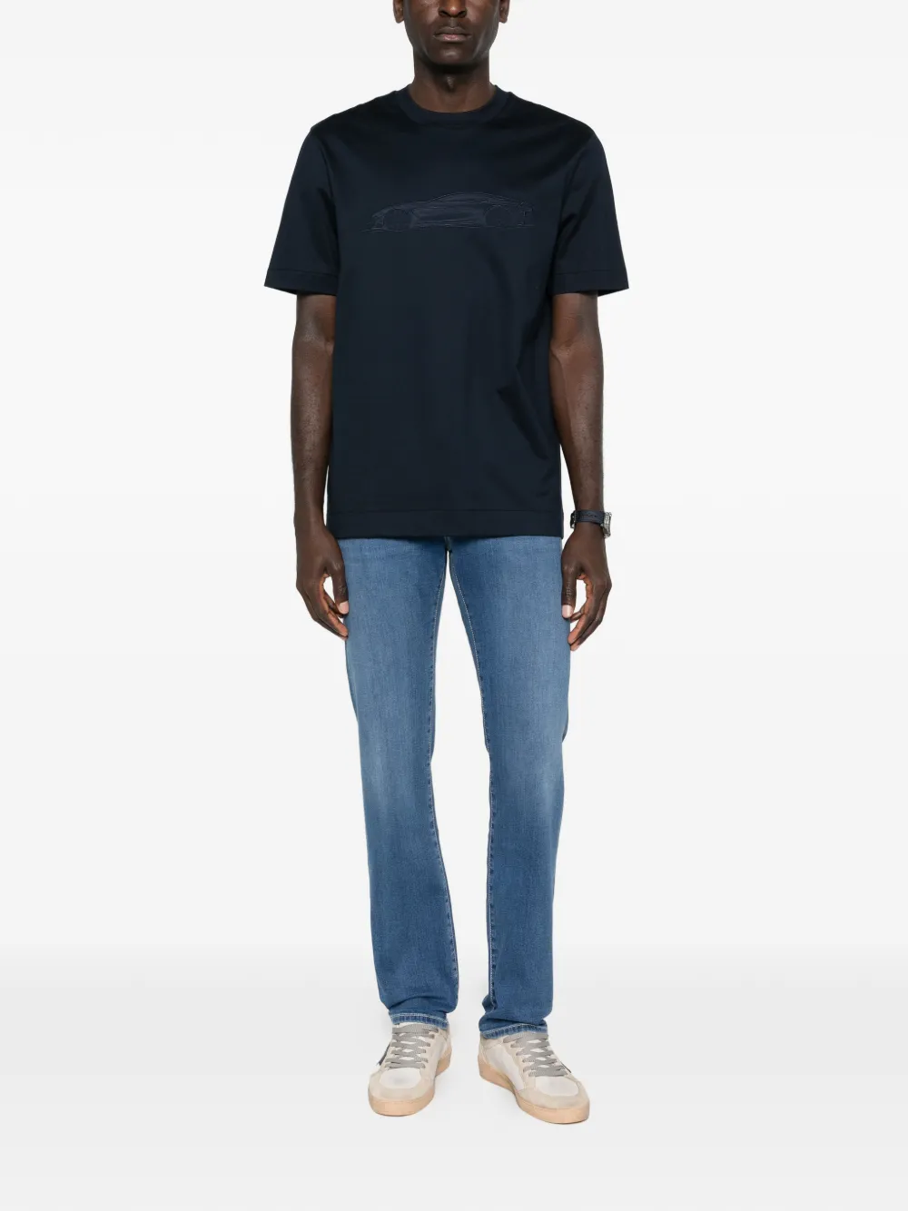 Jeans Jacob Cohen straight-leg albastru - imagine 4