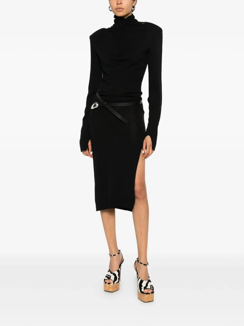 Alternative view of Rochie The Attico roll-neck negru