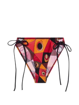 Bikini PUCCI Iride-Print Side-Tie portocaliu