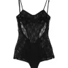 Body The Attico Lace Bodysuit negru