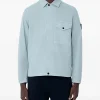 Camasa Stone Island Patch Zip albastru