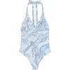 Costum de baie PUCCI Orchidee-Print albastru