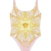 Costum de baie Versace Spring Barocco-Print galben