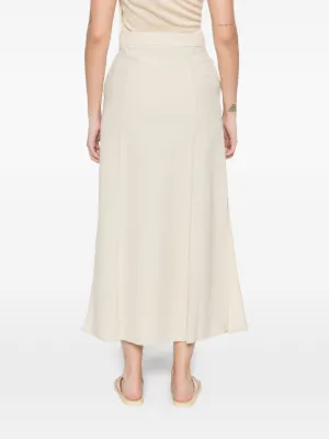 Alternative view of Fusta midi Antonelli Jack Panelled A-line bej