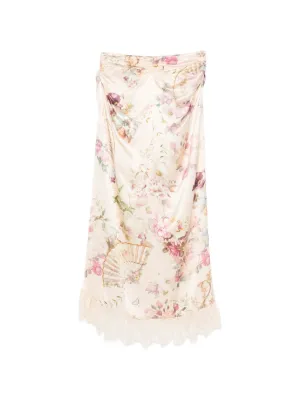 Alternative view of Fusta midi Camilla Lace Floral bej