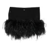Fusta mini The Attico Feather-Trim negru