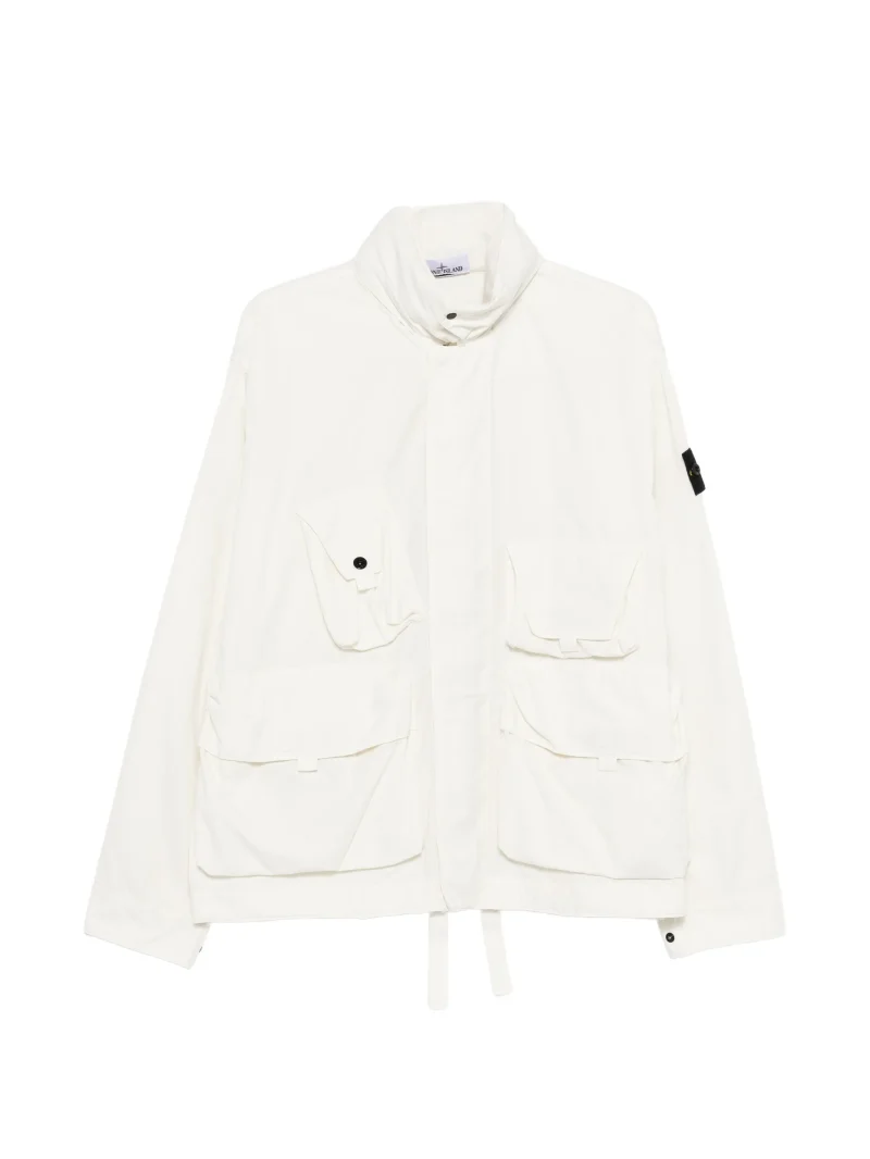 Jacheta Stone Island Pocket Zip alb