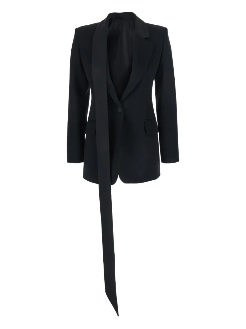 Jacheta The Attico Lapel Tie Virgin Wool negru