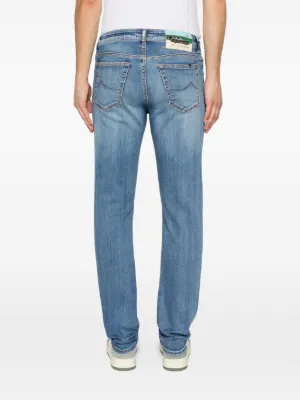 Alternative view of Jeans Jacob Cohen Bard Faded-Effect albastru