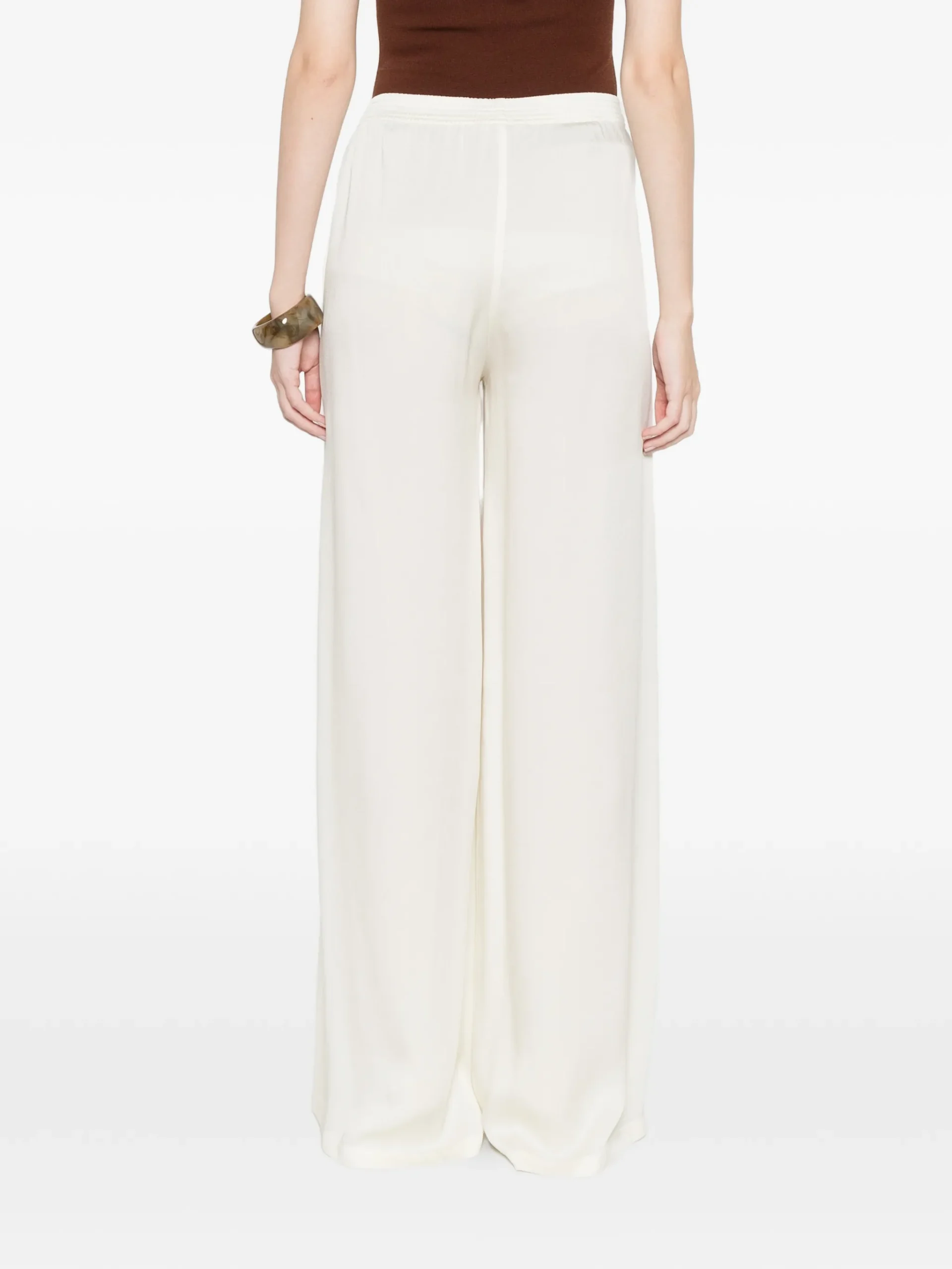 Pantaloni Fabiana Filippi Wide-Leg alb - imagine 3