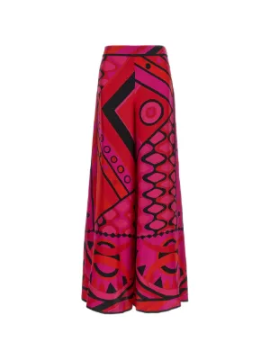 Alternative view of Pantaloni PUCCI Vivara-Print Silk Palazzo roz