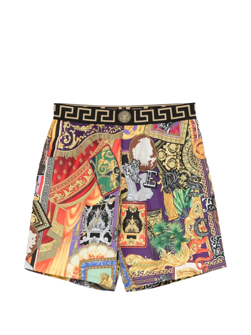Pantaloni scurti Versace Baroque-Print Swim multicolor