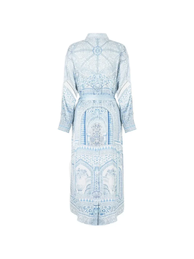 Alternative view of Rochie Camilla Buttoned Shirt albastru