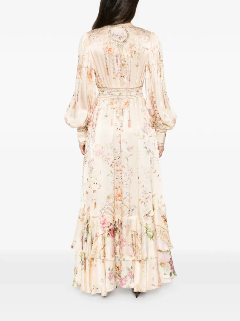 Alternative view of Rochie maxi Camilla Adorned In Aranjuez Floral-Print bej